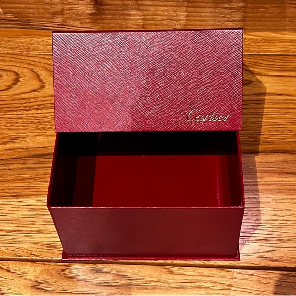 CARTIER Red Gift Box w/ Collar – “PARFUMS Paris” – Textured, 7 x 8 x 4, NEW - Picture 10 of 10
